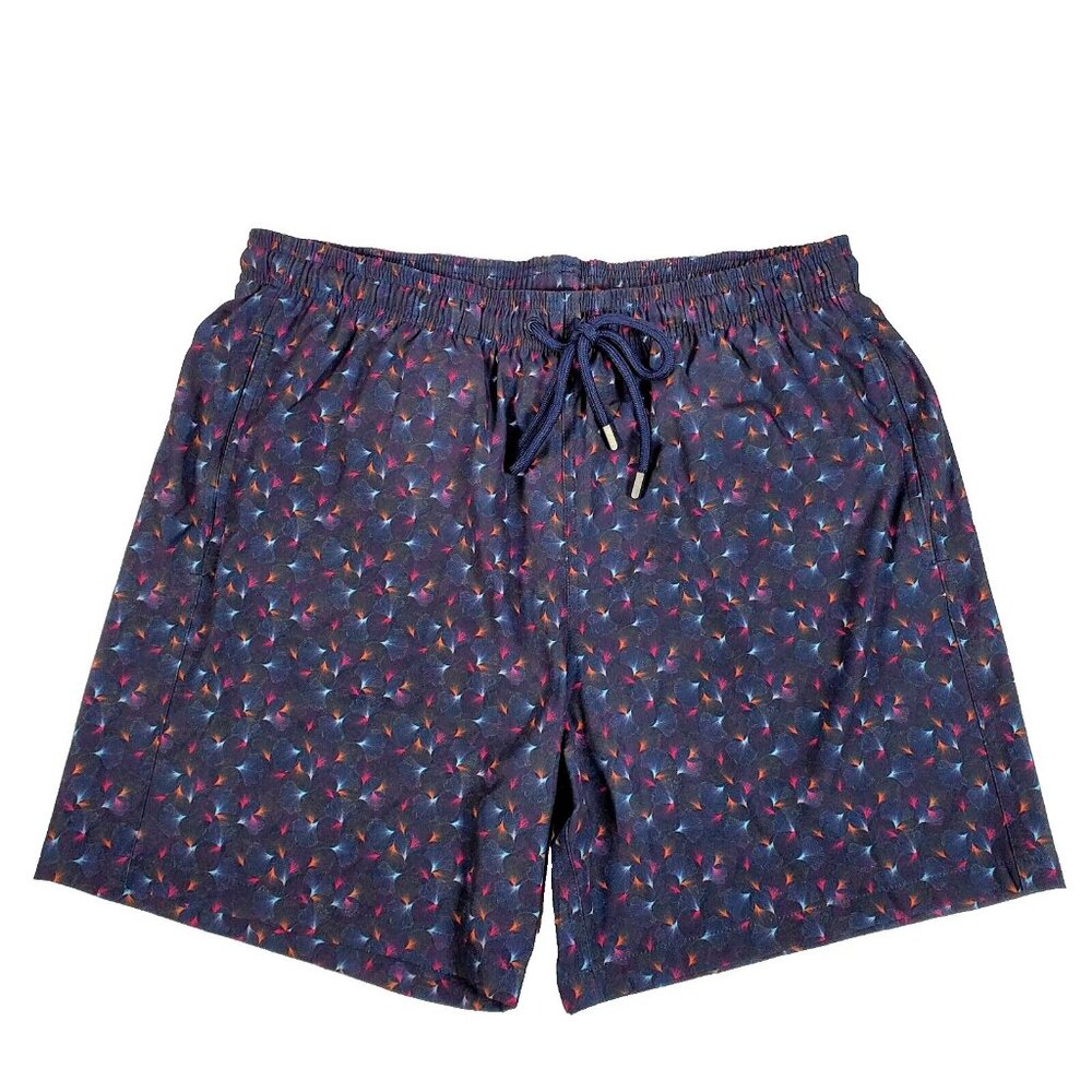 NWT Stone Rose Swimsuit Swim Trunks Men's LARGE Navy Blue Back & Side Pockets